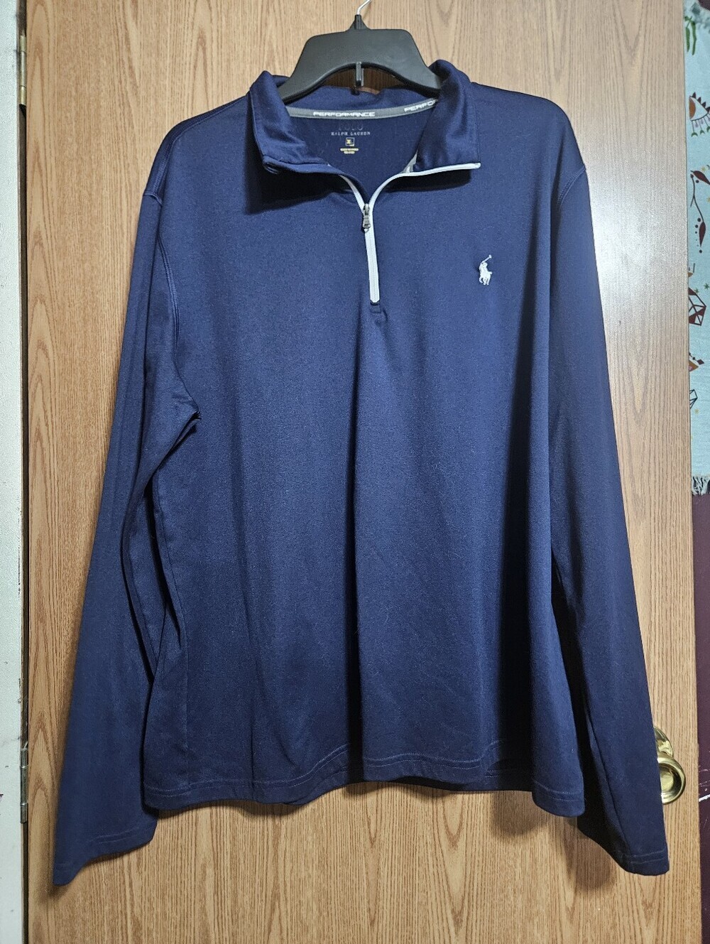 Polo Ralph Lauren Performance Jersey Golf Quarter-Zip Pullover Blue Mens Size XL